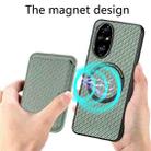 For Honor 200 Pro Carbon Fiber Leather Card Magsafe Phone Case(Green) - 3