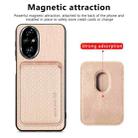 For Honor 200 Pro Carbon Fiber Leather Card Magsafe Phone Case(Khaki) - 2