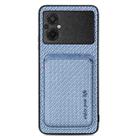 For Xiaomi Poco M5 4G Carbon Fiber Leather Card Magnetic Phone Case(Blue) - 1