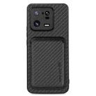 For Xiaomi 13 Pro Carbon Fiber Leather Card Magnetic Phone Case(Black) - 1