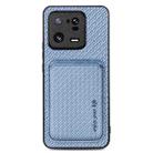 For Xiaomi 13 Pro Carbon Fiber Leather Card Magsafe Phone Case(Blue) - 1