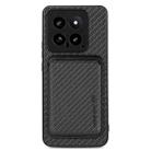 For Xiaomi 14 Carbon Fiber Leather Card Magnetic Phone Case(Black) - 1