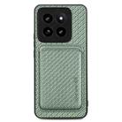 For Xiaomi 14 Pro Carbon Fiber Leather Card Magnetic Phone Case(Green) - 1
