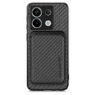 For Xiaomi Redmi Note 13 4G Carbon Fiber Leather Card Magnetic Phone Case(Black) - 1