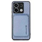 For Xiaomi Redmi Note 13 4G Carbon Fiber Leather Card Magnetic Phone Case(Blue) - 1