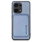 For Xiaomi Redmi Note 13 Pro 4G Carbon Fiber Leather Card Magnetic Phone Case(Blue) - 1