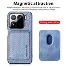 For Xiaomi 15 Carbon Fiber Leather Card Magnetic Phone Case(Blue) - 2