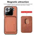 For Xiaomi 15 Carbon Fiber Leather Card Magnetic Phone Case(Brown) - 2