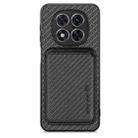 For Xiaomi Redmi Note 14 5G Carbon Fiber Leather Card Magnetic Phone Case(Black) - 1