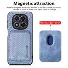 For Xiaomi Redmi Note 14 5G Carbon Fiber Leather Card Magnetic Phone Case(Blue) - 2