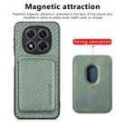 For Xiaomi Redmi Note 14 5G Carbon Fiber Leather Card Magnetic Phone Case(Green) - 2