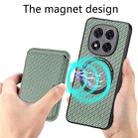 For Xiaomi Redmi Note 14 5G Carbon Fiber Leather Card Magnetic Phone Case(Green) - 3