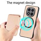 For Xiaomi Redmi Note 14 5G Carbon Fiber Leather Card Magnetic Phone Case(Khaki) - 3