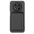 For Xiaomi Redmi Note 14 Pro 5G Carbon Fiber Leather Card Magnetic Phone Case(Black) - 1