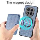 For Xiaomi Redmi Note 14 Pro 5G Carbon Fiber Leather Card Magnetic Phone Case(Blue) - 3