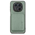 For Xiaomi Redmi Note 14 Pro 5G Carbon Fiber Leather Card Magnetic Phone Case(Green) - 1