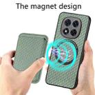 For Xiaomi Redmi Note 14 Pro 5G Carbon Fiber Leather Card Magnetic Phone Case(Green) - 3