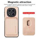 For Xiaomi Redmi Note 14 Pro 5G Carbon Fiber Leather Card Magnetic Phone Case(Khaki) - 2