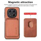 For Xiaomi Redmi Note 14 Pro+ 5G Carbon Fiber Leather Card Magnetic Phone Case(Brown) - 2
