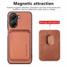 For Redmi Turbo 4 Carbon Fiber Leather Card Magnetic Phone Case(Brown) - 2