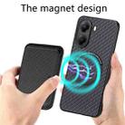 For Xiaomi Poco X7 Pro Carbon Fiber Leather Card Magnetic Phone Case(Black) - 3