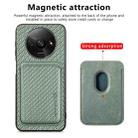 For Redmi A3 Carbon Fiber Leather Card Magnetic Phone Case(Green) - 2