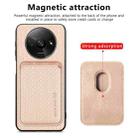 For Redmi A3 Carbon Fiber Leather Card Magnetic Phone Case(Khaki) - 2