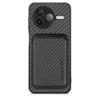 For Redmi K80 / Poco F7 Pro Carbon Fiber Leather Card Magnetic Phone Case(Black) - 1