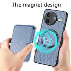 For Redmi K80 / Poco F7 Pro Carbon Fiber Leather Card Magnetic Phone Case(Blue) - 3