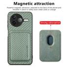 For Redmi K80 / Poco F7 Pro Carbon Fiber Leather Card Magnetic Phone Case(Green) - 2