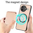 For Redmi K80 / Poco F7 Pro Carbon Fiber Leather Card Magnetic Phone Case(Khaki) - 3