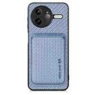 For Redmi K80 Pro / Poco F7 Ultra Carbon Fiber Leather Card Magnetic Phone Case(Blue) - 1