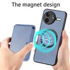 For Redmi K80 Pro / Poco F7 Ultra Carbon Fiber Leather Card Magnetic Phone Case(Blue) - 3