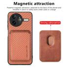 For Redmi K80 Pro / Poco F7 Ultra Carbon Fiber Leather Card Magnetic Phone Case(Brown) - 2