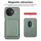 For Redmi K80 Pro / Poco F7 Ultra Carbon Fiber Leather Card Magnetic Phone Case(Green) - 2