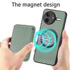 For Redmi K80 Pro / Poco F7 Ultra Carbon Fiber Leather Card Magnetic Phone Case(Green) - 3