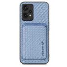 For Oneplus Nord CE 2 Lite 5G Carbon Fiber Leather Card Magsafe Phone Case(Blue) - 1