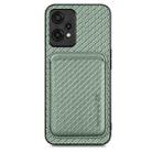 For Oneplus Nord CE 2 Lite 5G Carbon Fiber Leather Card Magsafe Phone Case(Green) - 1