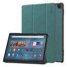 For Amazon Fire Max 11 ENKAY Tri-fold Custer Texture Leather Smart Tablet Case(Dark Green) - 1