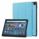 For Amazon Fire Max 11 ENKAY Tri-fold Custer Texture Leather Smart Tablet Case(Light Blue) - 1