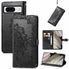 For Google Pixel 8 Mandala Flower Embossed Leather Phone Case(Black) - 1