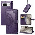 For Google Pixel 8 Mandala Flower Embossed Leather Phone Case(Purple) - 1