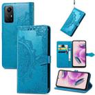 For Xiaomi Redmi Note 12S Mandala Flower Embossed Leather Phone Case(Blue) - 1