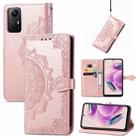 For Xiaomi Redmi Note 12S Mandala Flower Embossed Leather Phone Case(Rose Gold) - 1
