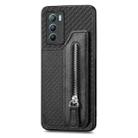 For vivo T1 Carbon Fiber Horizontal Flip Zipper Wallet Phone Case(Black) - 2
