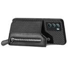 For vivo T1 Carbon Fiber Horizontal Flip Zipper Wallet Phone Case(Black) - 3