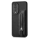 For Honor 80 Carbon Fiber Horizontal Flip Zipper Wallet Phone Case(Black) - 2