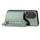 For Honor 80 Carbon Fiber Horizontal Flip Zipper Wallet Phone Case(Green) - 3