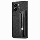 For Honor 80 SE Carbon Fiber Horizontal Flip Zipper Wallet Phone Case(Black) - 2