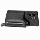 For Honor 80 SE Carbon Fiber Horizontal Flip Zipper Wallet Phone Case(Black) - 3